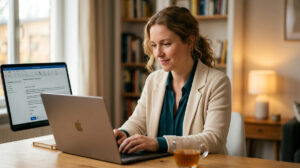 Job seeker writing an email to ask someone to be a professional reference