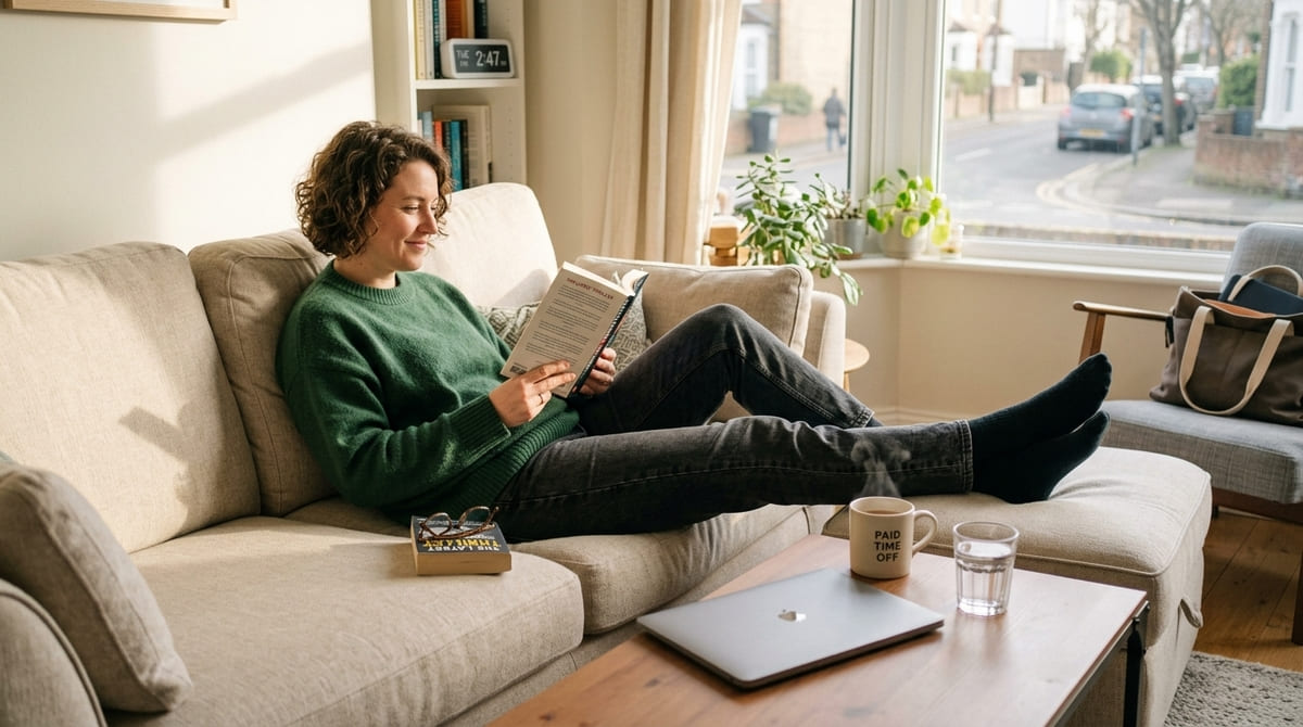 Employee at home during garden leave, away from the workplace but still on payroll