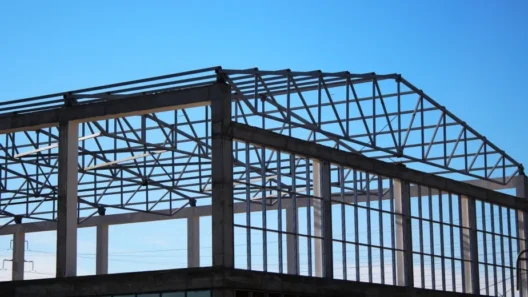 self-storage facility under construction with steel building framing